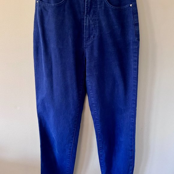 Vintage VERSACE Ladies Blue High Waist Skinny Jeans Couture Pant Size 24 38 - Picture 3 of 10